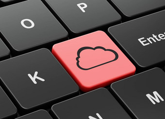 云技术概念云电脑键盘背景