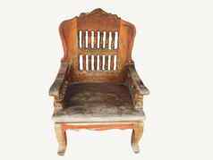 扶手椅古董风格木孤立的白色背景