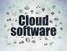 云技术概念云软件数字数据纸背景