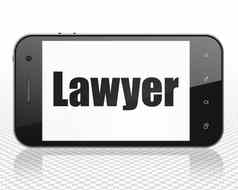 法律概念智能手机律师显示