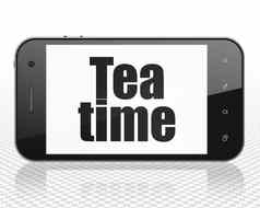 时间轴概念智能手机茶时间显示