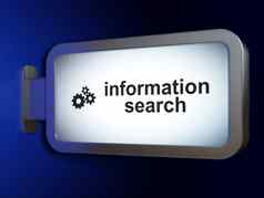 数据概念信息搜索齿轮广告牌背景