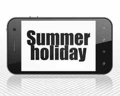 旅游概念智能手机夏天假期显示