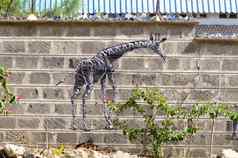 长颈鹿画墙生块