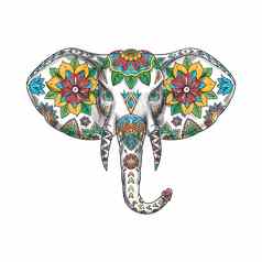 大象头曼荼罗纹身