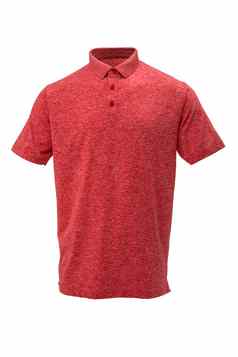 高尔夫球红色的白色三通衬衫白色背景