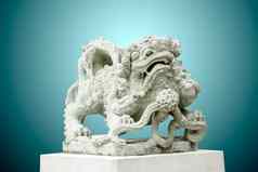 雕塑中国人狮子古董传统的石头雕刻多尔
