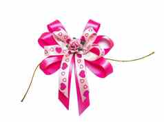 粉红色的织物弓