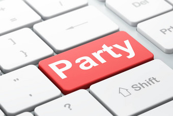娱乐概念聚会，派对电脑键盘背景