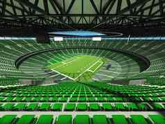 大美丽的现代美国足球体育场绿色座位贵宾盒子