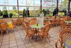 开放空气美丽的自助餐厅咖啡馆餐厅