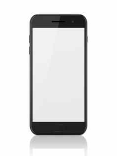 现代智能手机空白屏幕通用的移动聪明的电话白色背景