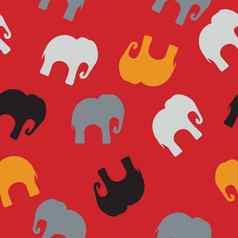 无缝的模式色彩斑斓的大象纺织书封面包装
