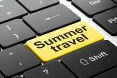 旅游概念夏天旅行电脑键盘背景
