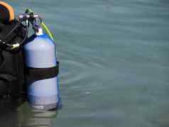 潜水潜水设备背后潜水员水