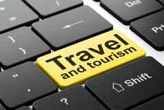 旅行概念旅行旅游电脑键盘背景