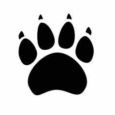 黑色的轮廓动物的足迹白色背景猫狗爪子图标