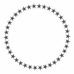明星圆形状布满星星的边境框架图标孤立的白色背景