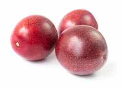 红色的激情水果白色背景水果健康的概念