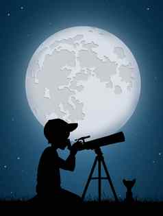 男孩望远镜