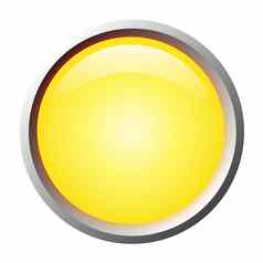 黄色的孤立的向量光滑的网络按钮美丽的互联网按钮空白色背景