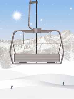 插图滑雪电梯