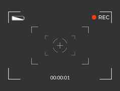 白色黑色的取景器相机记录现代相机聚焦屏幕插图