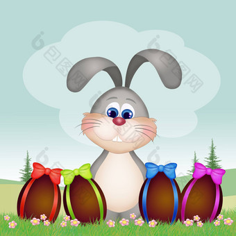 复活节兔子巧克力鸡蛋