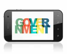 政治概念智能手机政府显示