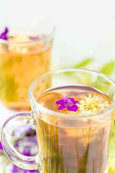 林登Herbal茶透明的熟料玻璃林登blos