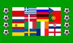 国家团队旗帜欧洲足球冠军