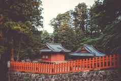 红色的神社日兴日本