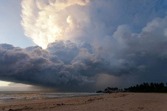 阿洪加拉海滩斯里兰卡斯里兰卡更要命景观日落