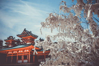 Omikuji树平安时代的神宫神社寺庙《京都议定书》日本