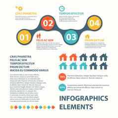 业务infographics圆折纸风格工作流布局横幅图数量选项一步选项网络设计