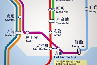 在香港香港地铁路线地图
