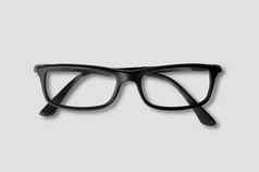 黑色的眼镜孤立的灰色