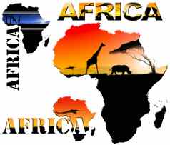 集非洲地图插图