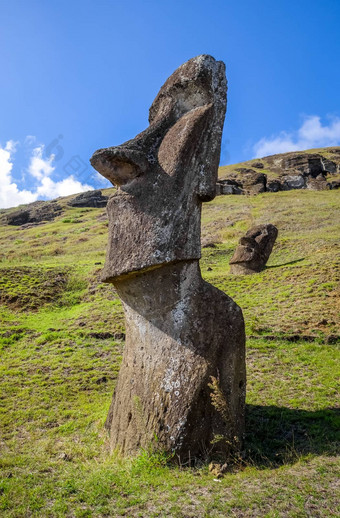 moais雕像的拉拉库火山复活节岛