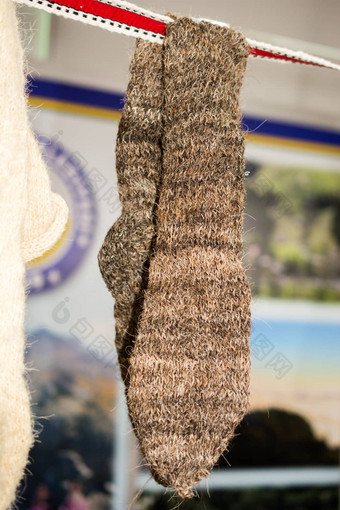 手工制作的色彩斑斓的土耳其少数民族风格编织袜子
