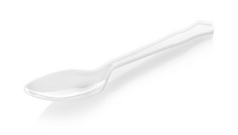 塑料勺子白色背景