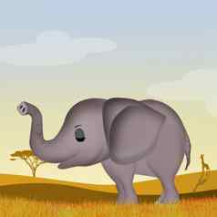 大象非洲景观