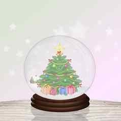 圣诞节树水晶球