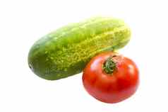 黄瓜番茄健康的食物蔬菜孤立的