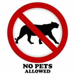 禁止宠物标志插图轮廓豹