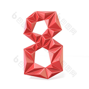 红色的现代三角字体。数字