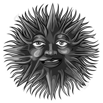 太阳脸少数民族风格占星象征摘要图像地球部落打印纹身