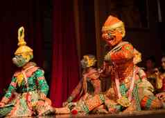 孔传统的跳舞戏剧艺术泰国