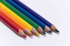 蜡笔彩色的铅笔颜色蜡笔彩虹颜色