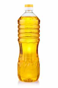 瓶向日葵石油孤立的白色
